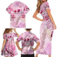 Breast Cancer Polynesian Family Matching Short Sleeve Bodycon Dress and Hawaiian Shirt I Can Do All Things Through Christ DT02 - Polynesian Pride