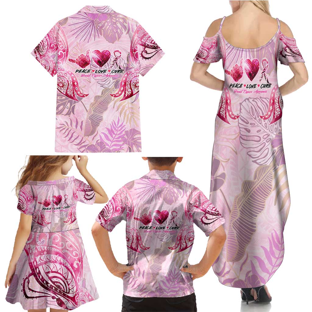 Breast Cancer Polynesian Family Matching Summer Maxi Dress and Hawaiian Shirt I Can Do All Things Through Christ DT02 - Polynesian Pride