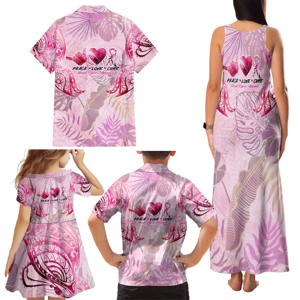 Breast Cancer Polynesian Family Matching Tank Maxi Dress and Hawaiian Shirt I Can Do All Things Through Christ DT02 - Polynesian Pride