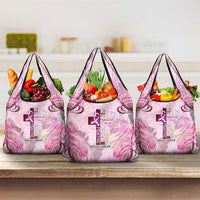 Breast Cancer Polynesian Grocery Bag I Can Do All Things Through Christ DT02 3-pack One Size Pink - Polynesian Pride