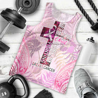 Breast Cancer Polynesian Men Tank Top I Can Do All Things Through Christ DT02 - Polynesian Pride