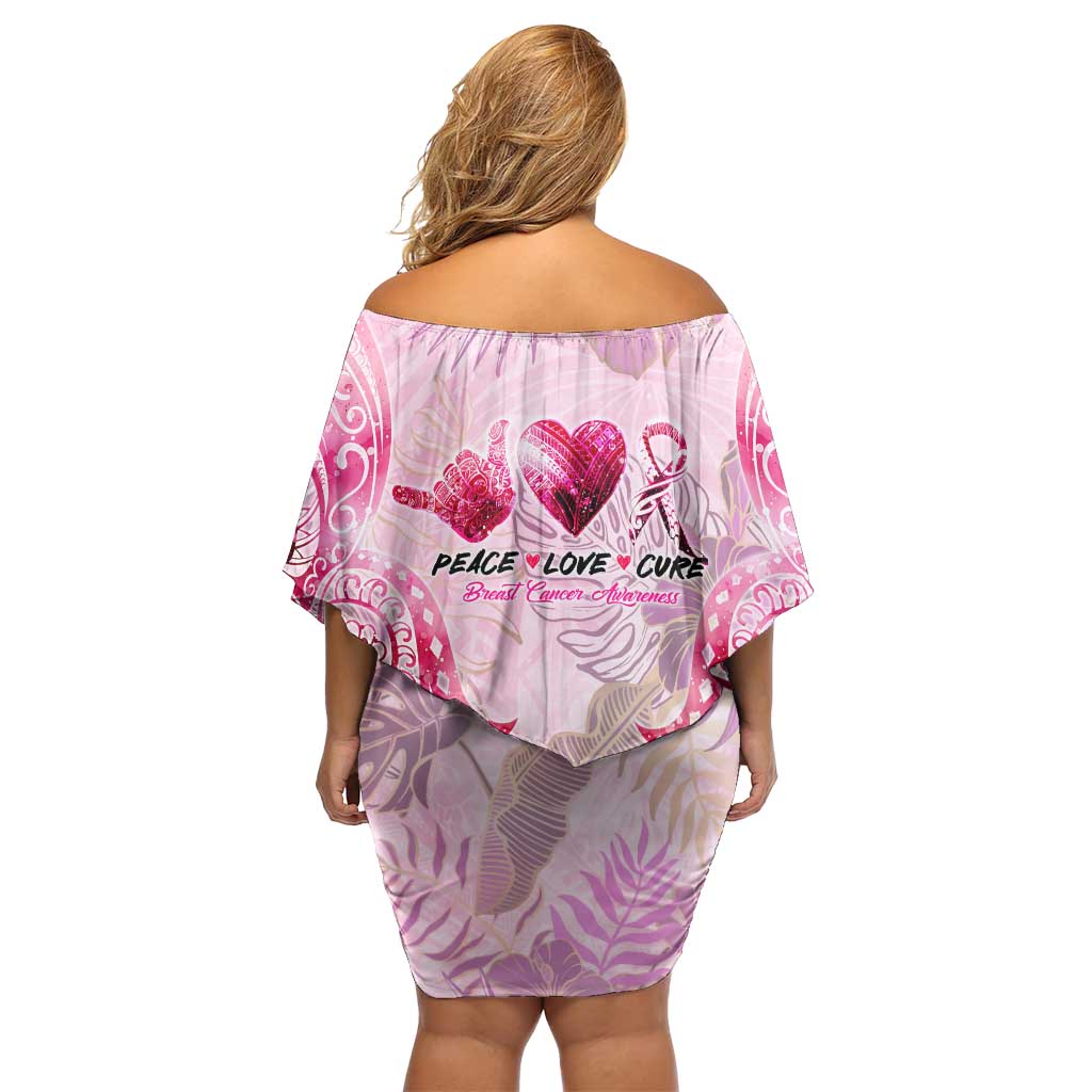 Breast Cancer Polynesian Off Shoulder Short Dress I Can Do All Things Through Christ