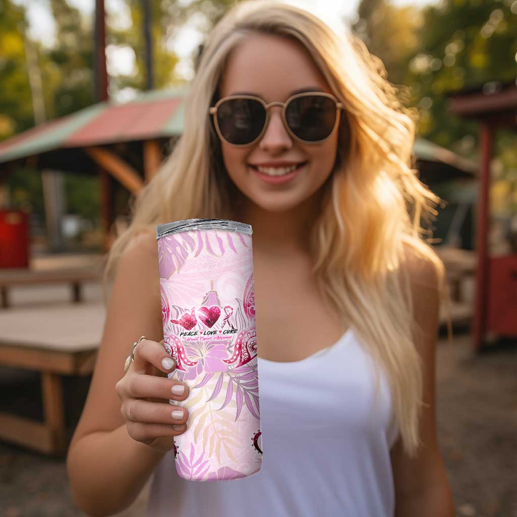 Breast Cancer Polynesian Skinny Tumbler I Can Do All Things Through Christ