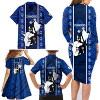 Guam Chamorro Warrior Family Matching Long Sleeve Bodycon Dress and Hawaiian Shirt Traditional Tribal Patterns DT02 - Polynesian Pride