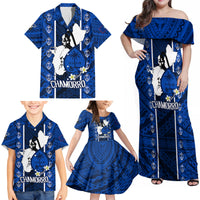 Guam Chamorro Warrior Family Matching Off Shoulder Maxi Dress and Hawaiian Shirt Traditional Tribal Patterns DT02 - Polynesian Pride