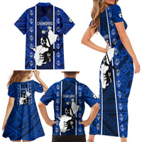 Guam Chamorro Warrior Family Matching Short Sleeve Bodycon Dress and Hawaiian Shirt Traditional Tribal Patterns DT02 - Polynesian Pride