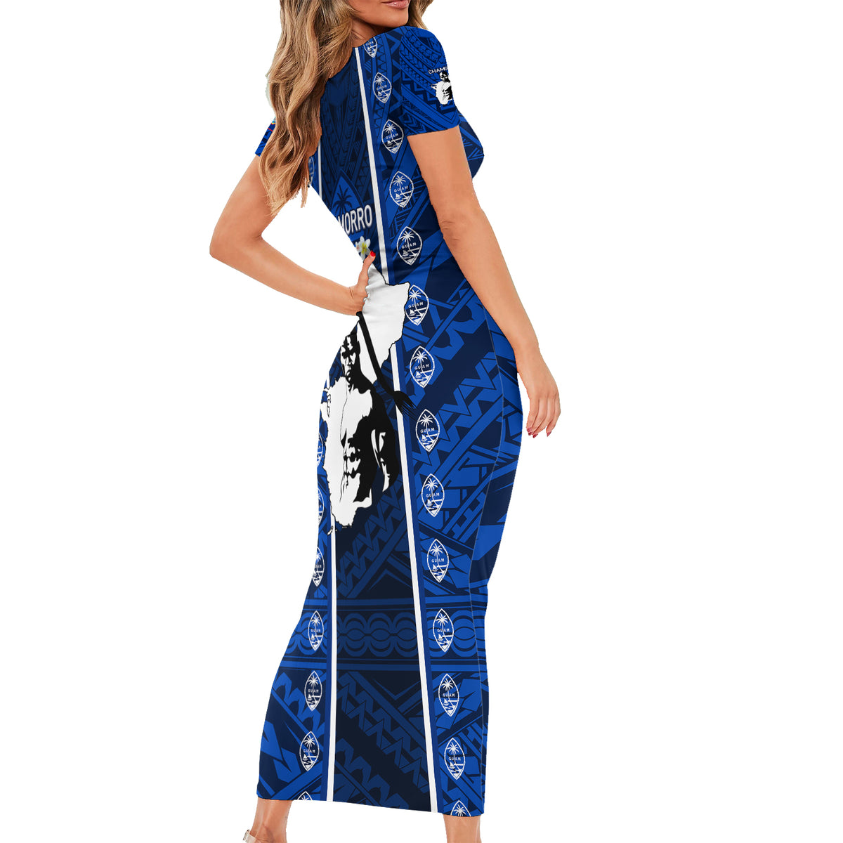 Guam Chamorro Warrior Family Matching Short Sleeve Bodycon Dress and Hawaiian Shirt Traditional Tribal Patterns DT02 - Polynesian Pride