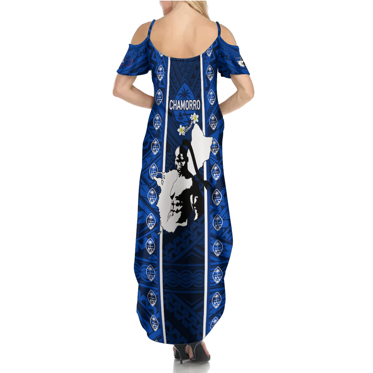 Guam Chamorro Warrior Family Matching Summer Maxi Dress and Hawaiian Shirt Traditional Tribal Patterns DT02 - Polynesian Pride