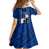 Guam Chamorro Warrior Kid Short Sleeve Dress Traditional Tribal Patterns DT02 - Polynesian Pride