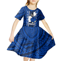 Guam Chamorro Warrior Kid Short Sleeve Dress Traditional Tribal Patterns DT02 - Polynesian Pride