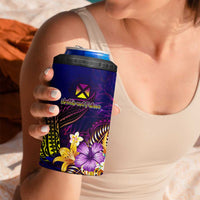 Wallis and Futuna 4 in 1 Can Cooler Tumbler Whale Hibiscus Polynesian