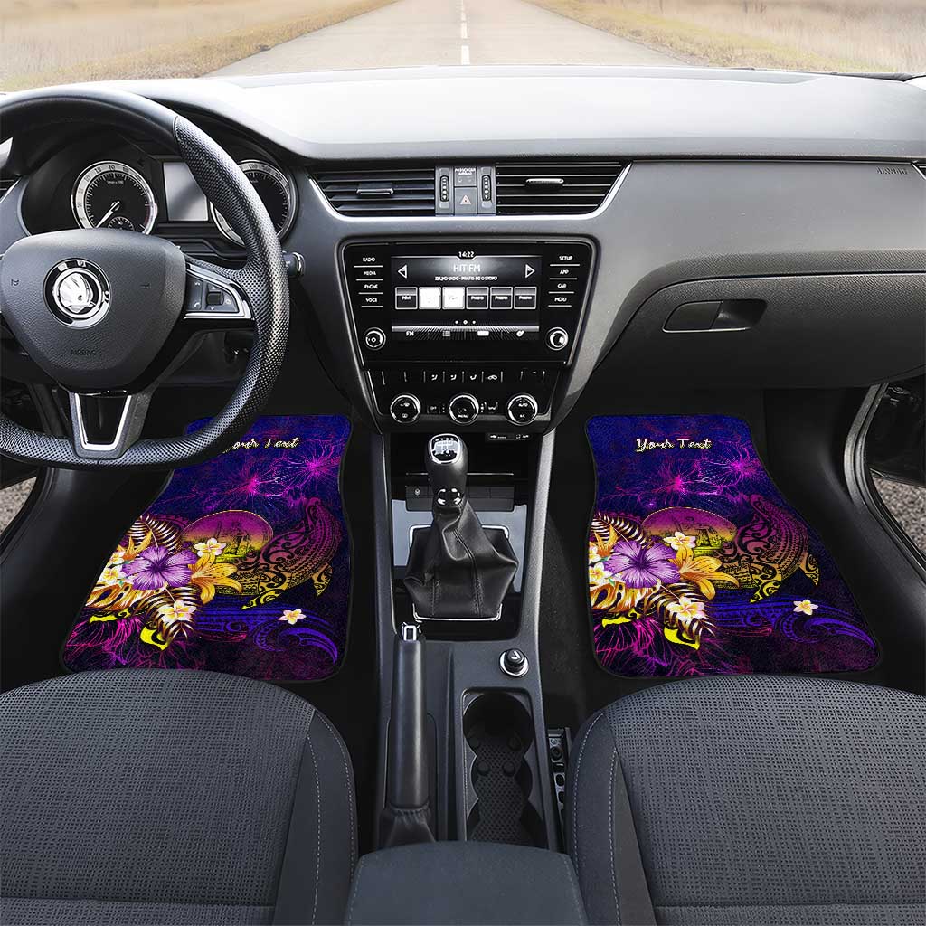 Wallis and Futuna Car Mats Whale Hibiscus Polynesian DT02 Set 2pcs - Front Purple - Polynesian Pride