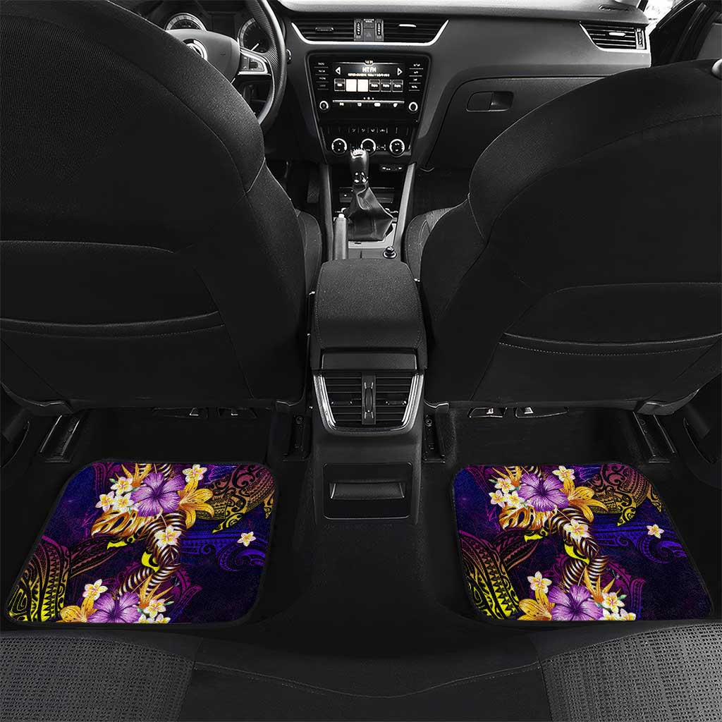 Wallis and Futuna Car Mats Whale Hibiscus Polynesian DT02 Set 2pcs - Back Purple - Polynesian Pride