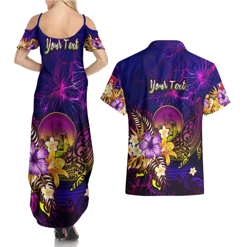 Wallis and Futuna Couples Matching Summer Maxi Dress and Hawaiian Shirt Whale Hibiscus Polynesian DT02 - Polynesian Pride