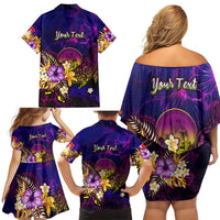 Wallis and Futuna Family Matching Off Shoulder Short Dress and Hawaiian Shirt Whale Hibiscus Polynesian DT02 - Polynesian Pride