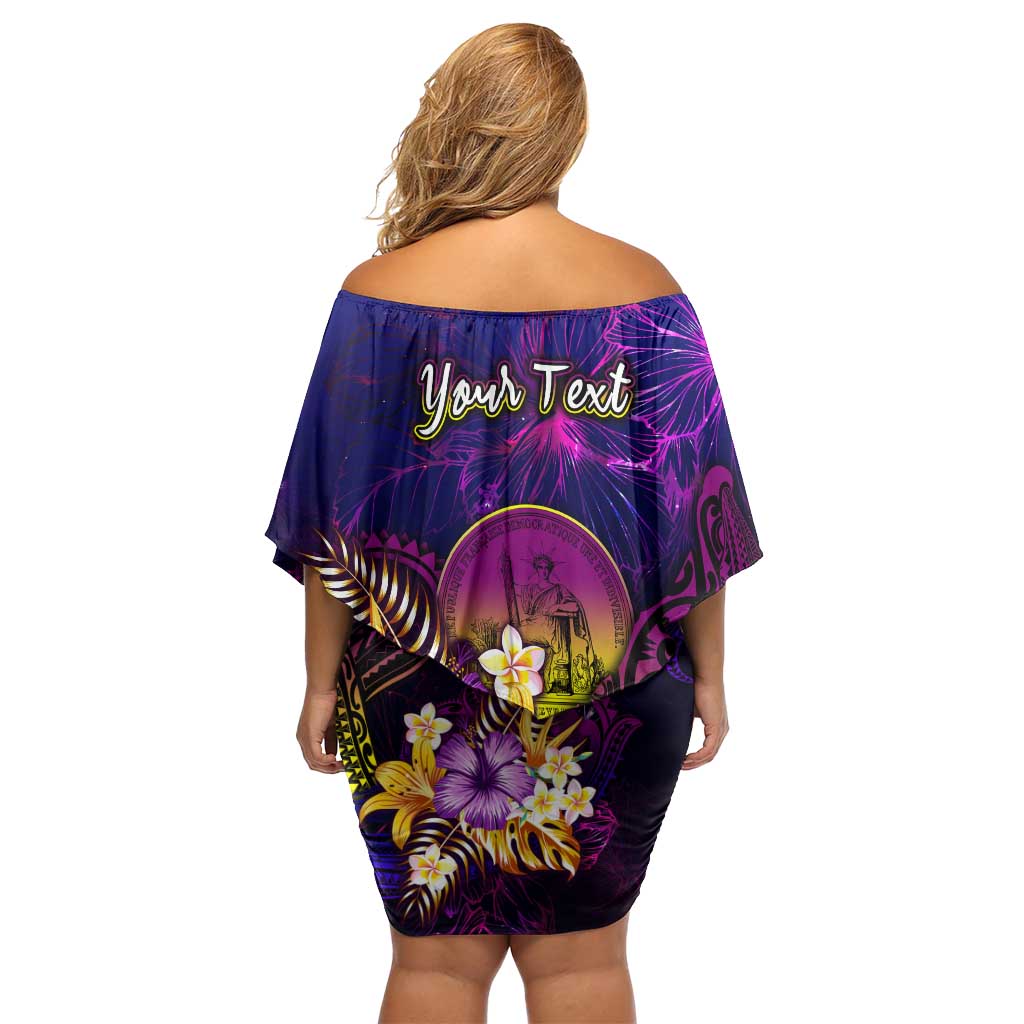 Wallis and Futuna Family Matching Off Shoulder Short Dress and Hawaiian Shirt Whale Hibiscus Polynesian DT02 - Polynesian Pride