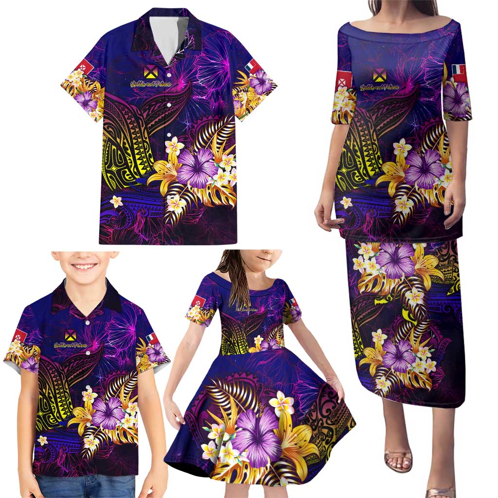 Wallis and Futuna Family Matching Puletasi and Hawaiian Shirt Whale Hibiscus Polynesian DT02 - Polynesian Pride