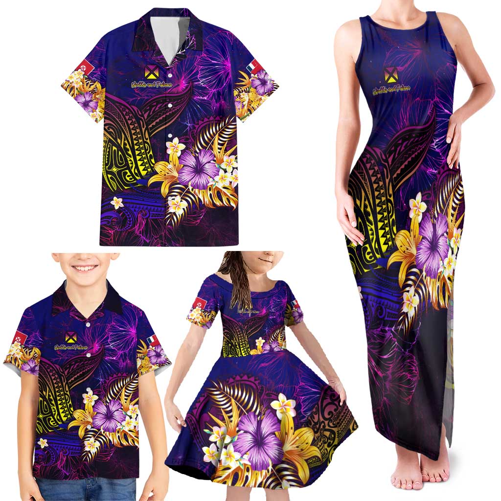 Wallis and Futuna Family Matching Tank Maxi Dress and Hawaiian Shirt Whale Hibiscus Polynesian DT02 - Polynesian Pride