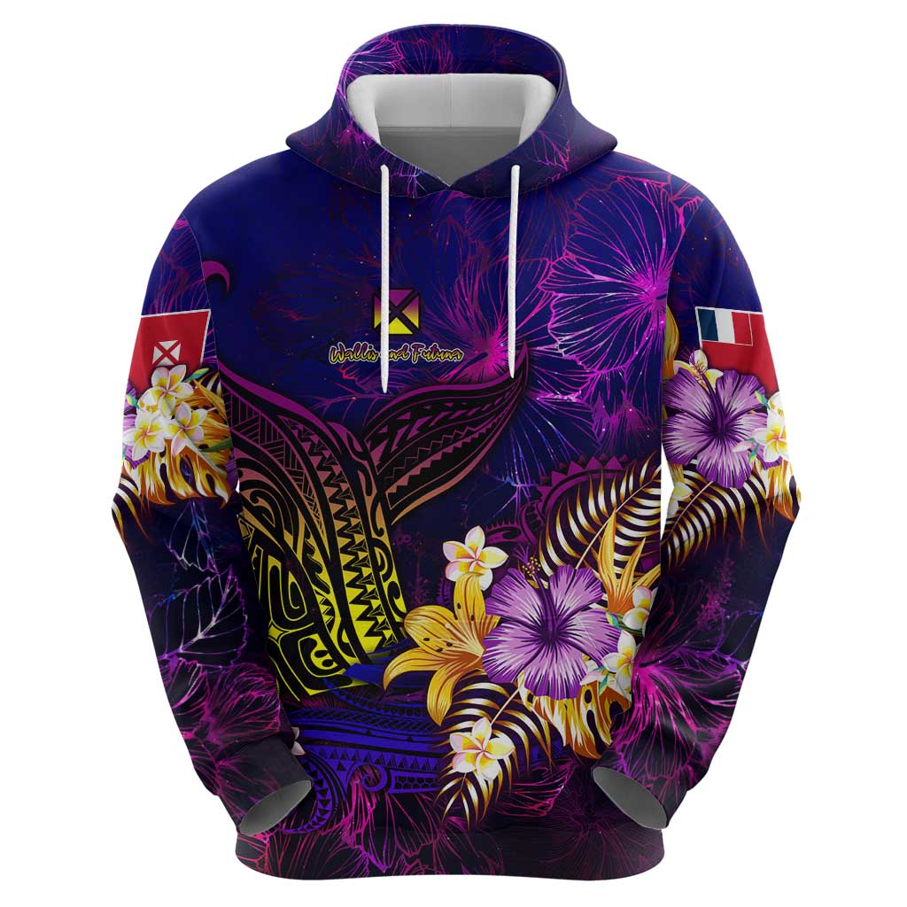 Wallis and Futuna Hoodie Whale Hibiscus Polynesian DT02 - Polynesian Pride