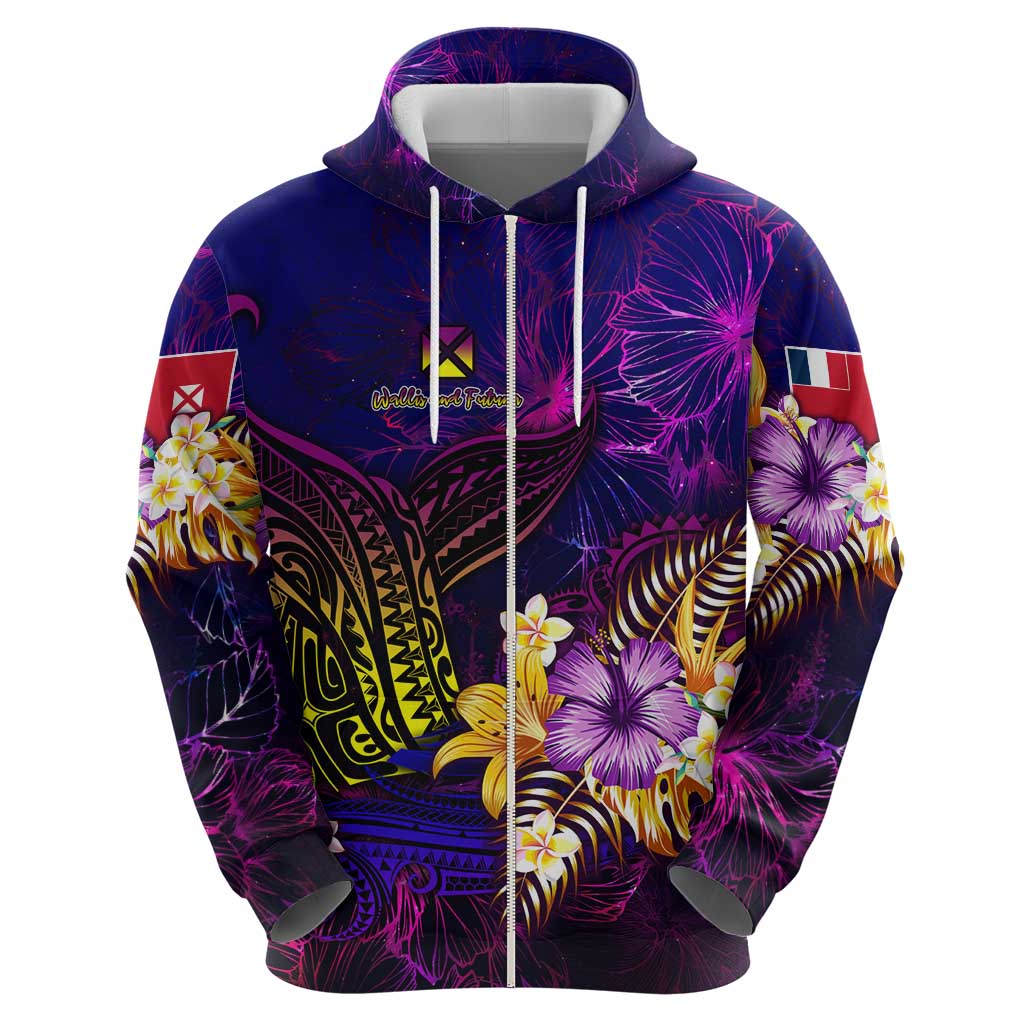 Wallis and Futuna Hoodie Whale Hibiscus Polynesian DT02 - Polynesian Pride