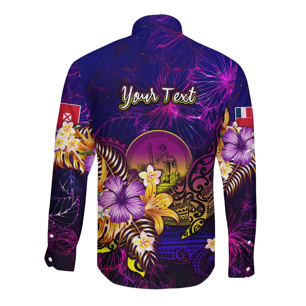 Wallis and Futuna Long Sleeve Button Shirt Whale Hibiscus Polynesian DT02 - Polynesian Pride
