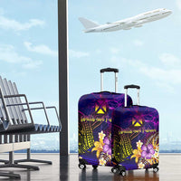 Wallis and Futuna Luggage Cover Whale Hibiscus Polynesian