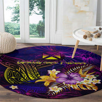 Wallis and Futuna Round Carpet Whale Hibiscus Polynesian