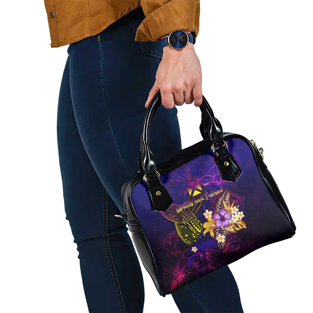 Wallis and Futuna Shoulder Handbag Whale Hibiscus Polynesian