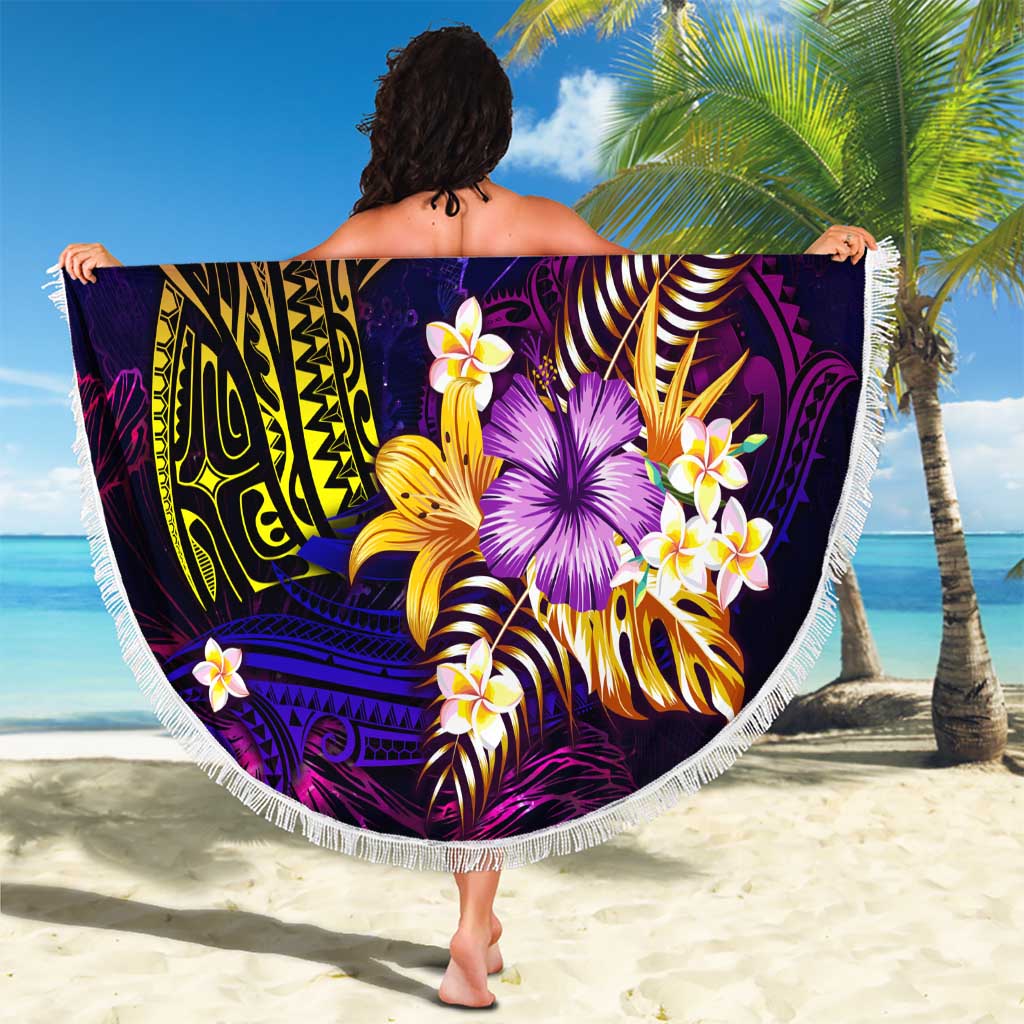 New Caledonia Beach Blanket Whale Hibiscus Polynesian