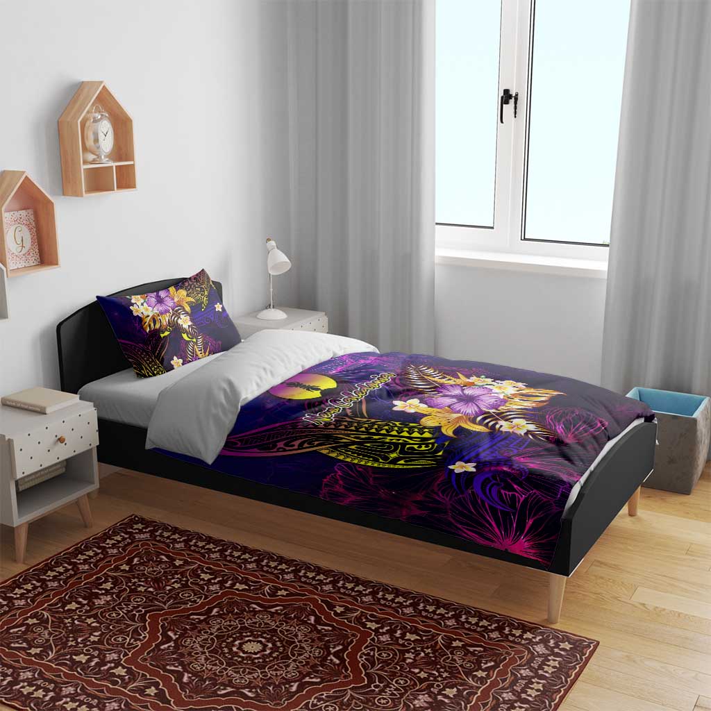New Caledonia Bedding Set Whale Hibiscus Polynesian