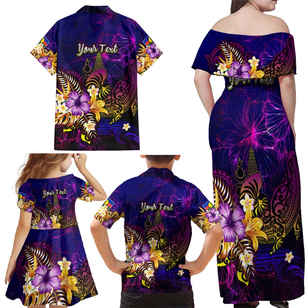 New Caledonia Family Matching Off Shoulder Maxi Dress and Hawaiian Shirt Whale Hibiscus Polynesian DT02 - Polynesian Pride