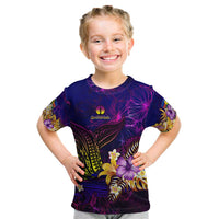 New Caledonia Kid T Shirt Whale Hibiscus Polynesian