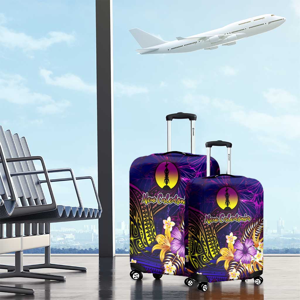 New Caledonia Luggage Cover Whale Hibiscus Polynesian