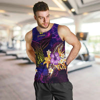 New Caledonia Men Tank Top Whale Hibiscus Polynesian