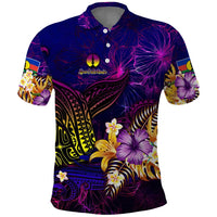 New Caledonia Polo Shirt Whale Hibiscus Polynesian