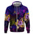 New Caledonia Zip Hoodie Whale Hibiscus Polynesian