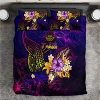 Tahiti French Polynesia Bedding Set Whale Hibiscus Polynesian