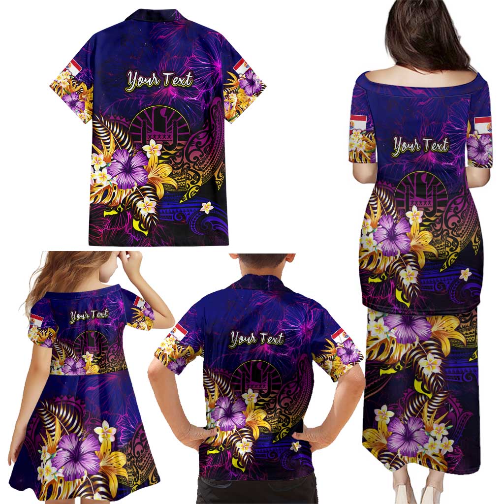 Tahiti French Polynesia Family Matching Puletasi and Hawaiian Shirt Whale Hibiscus Polynesian DT02 - Polynesian Pride