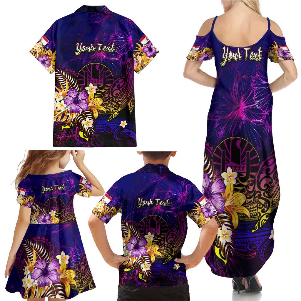 Tahiti French Polynesia Family Matching Summer Maxi Dress and Hawaiian Shirt Whale Hibiscus Polynesian DT02 - Polynesian Pride