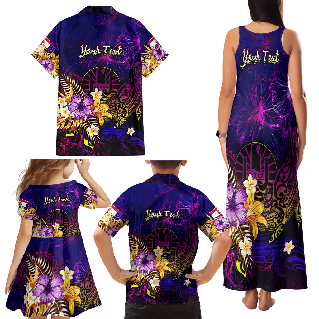 Tahiti French Polynesia Family Matching Tank Maxi Dress and Hawaiian Shirt Whale Hibiscus Polynesian DT02 - Polynesian Pride