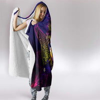 Tahiti French Polynesia Hooded Blanket Whale Hibiscus Polynesian