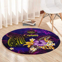 Tahiti French Polynesia Round Carpet Whale Hibiscus Polynesian DT02 - Polynesian Pride