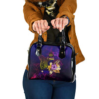 Tahiti French Polynesia Shoulder Handbag Whale Hibiscus Polynesian