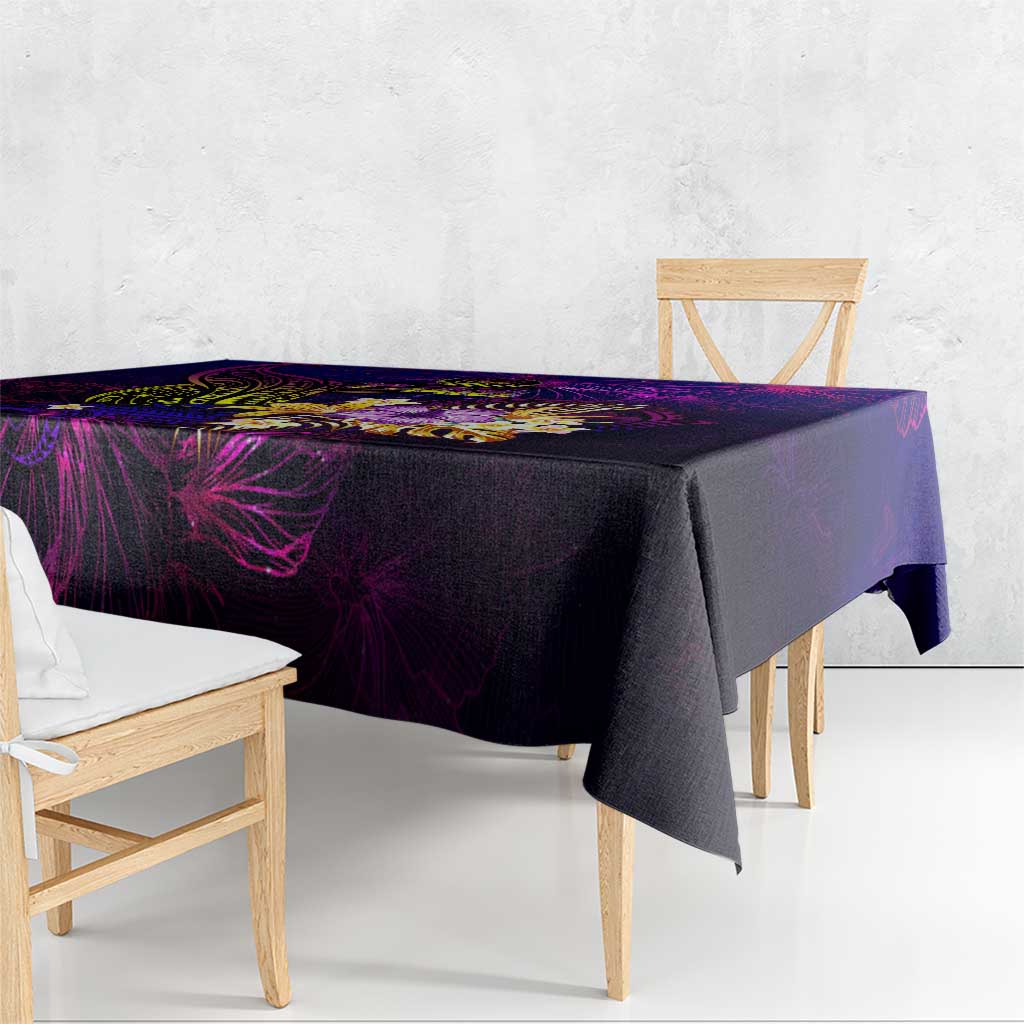 Tahiti French Polynesia Tablecloth Whale Hibiscus Polynesian