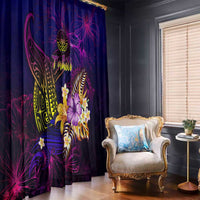 Tahiti French Polynesia Window Curtain Whale Hibiscus Polynesian DT02 - Polynesian Pride