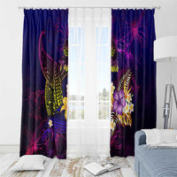 Tahiti French Polynesia Window Curtain Whale Hibiscus Polynesian DT02 - Polynesian Pride