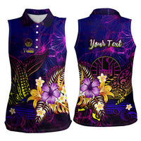 Tahiti French Polynesia Women Sleeveless Polo Shirt Whale Hibiscus Polynesian DT02 - Polynesian Pride