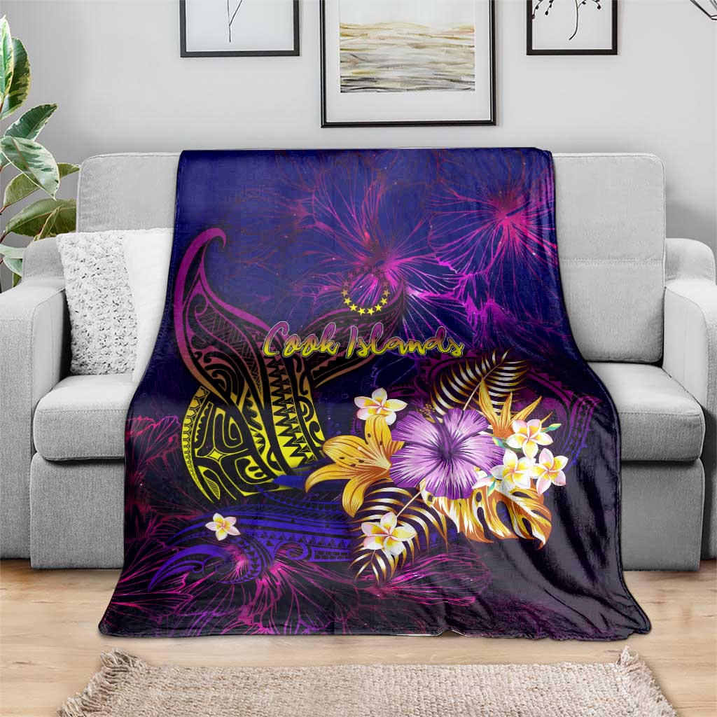 Cook Islands Blanket Whale Hibiscus Polynesian
