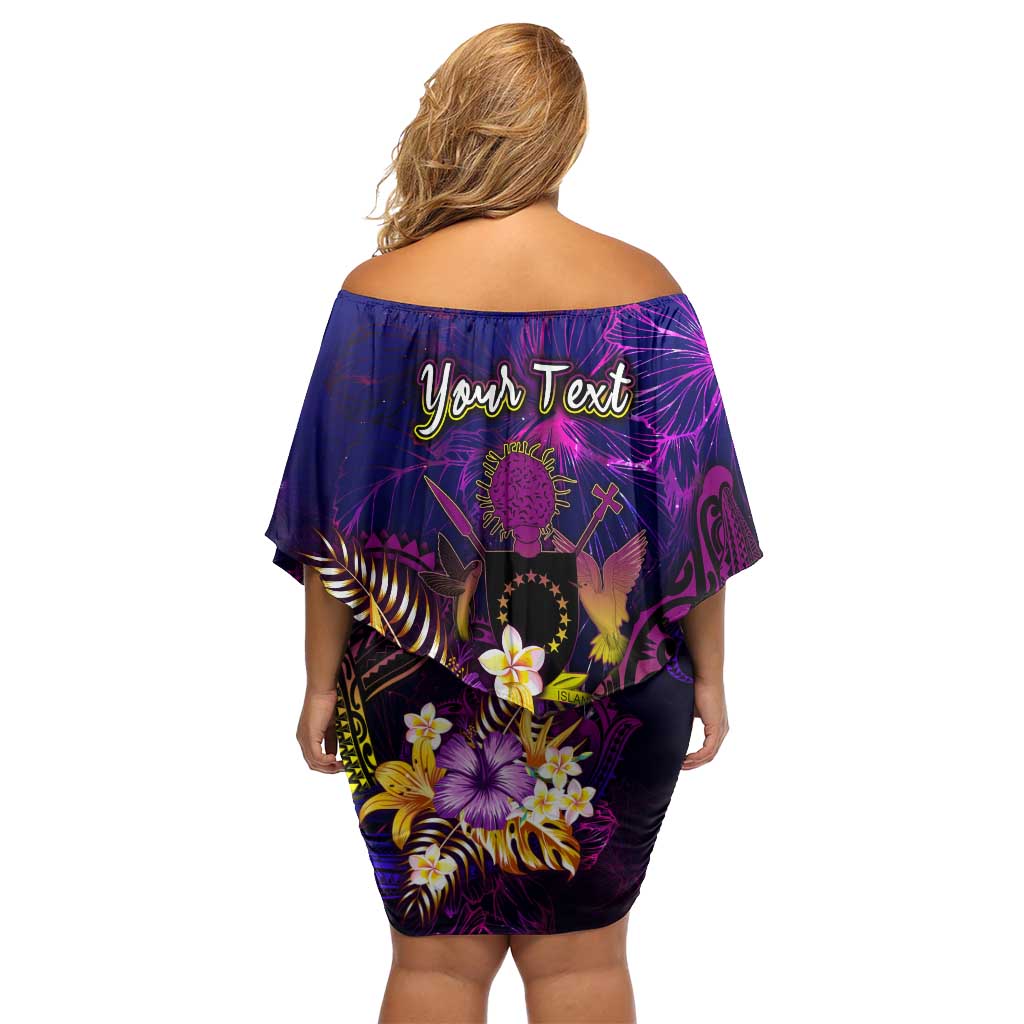 Cook Islands Family Matching Off Shoulder Short Dress and Hawaiian Shirt Whale Hibiscus Polynesian DT02 - Polynesian Pride