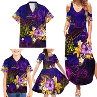 Cook Islands Family Matching Summer Maxi Dress and Hawaiian Shirt Whale Hibiscus Polynesian DT02 - Polynesian Pride